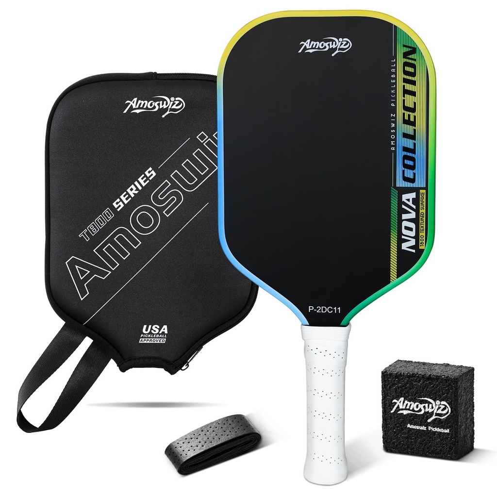 Amoswiz Carbon Fiber Pickleball Paddle, T800 Thermoformed 16MM