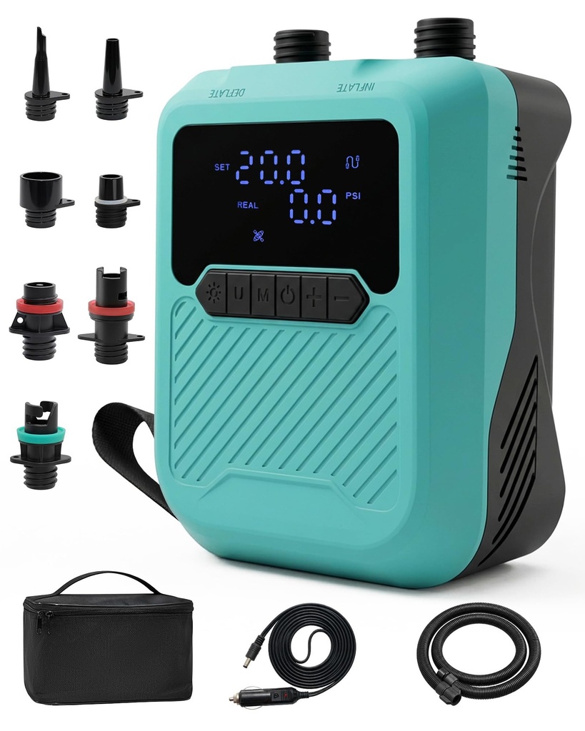 Paddle Board Electric Pump, 20PSI Sup Pump Paddleboard Car Powered Electric Pump Auto-Off,