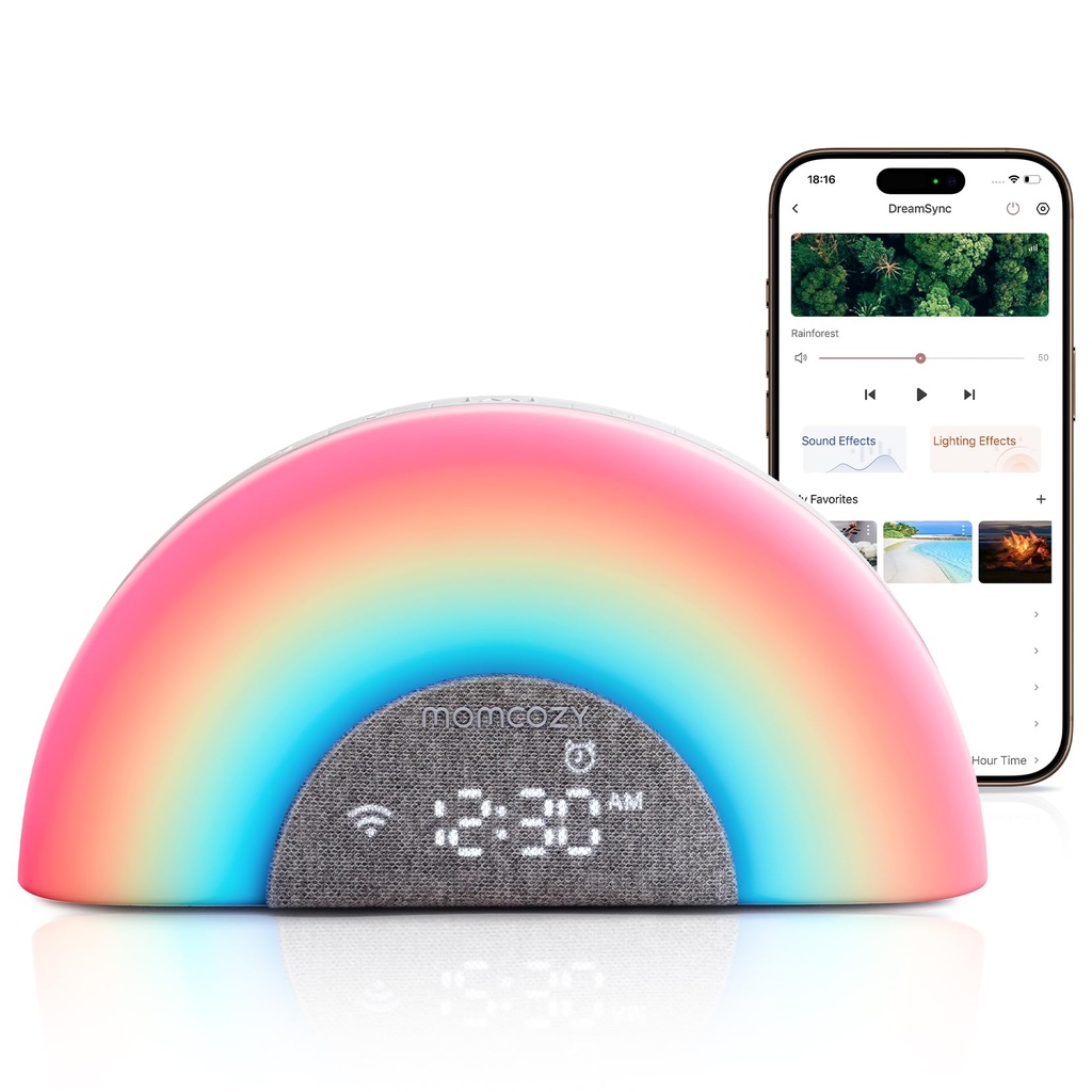 Momcozy DreamSync TechÃ¢Â„Â¢ Baby Sound Machine, Night Light, APP Control Baby Sleep Traine
