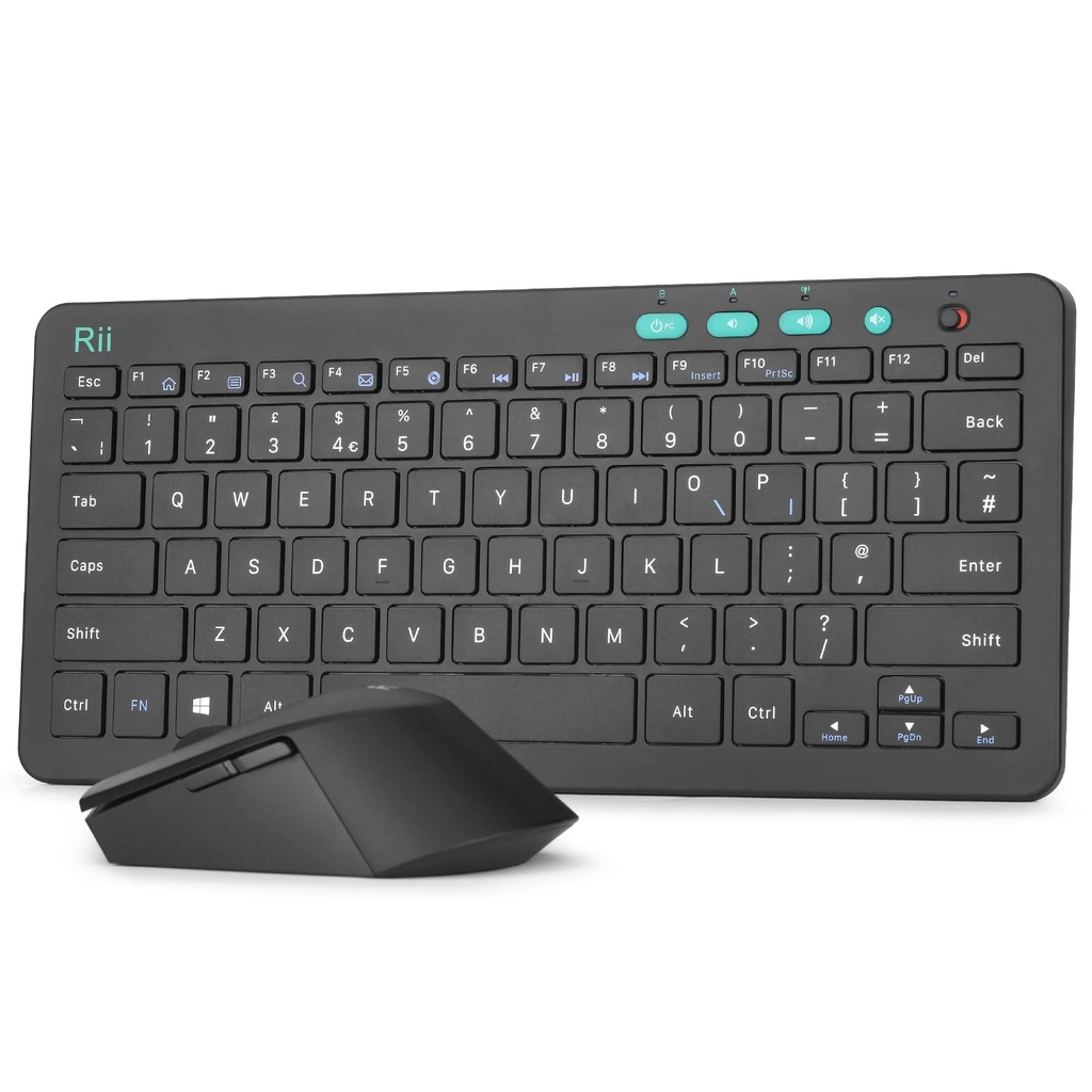 Wireless Keyboard and Mouse Set, Keyboard and Mouse with Ultra-slim Size UK Layout Compatib
