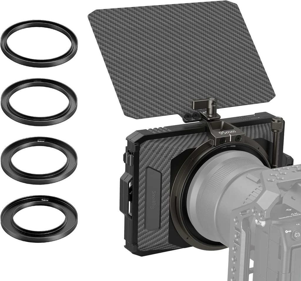 SMALLRIG Mini Matte Box Lite, Camera Matte Box with Top Flag, Compatible with 67mm/72mm/77m
