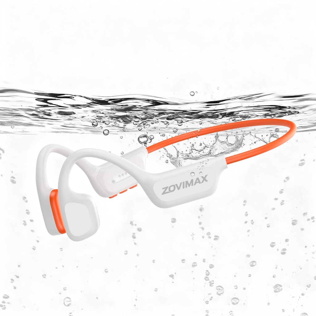 ZOVIMAX Bone Conduction Headphones, IPX8 Waterproof Swimming Headphones, Open Ear Headphone
