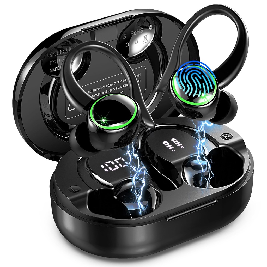 Wireless Earbuds 5.4 Sport, 50Hrs Playtime with 4 ENC Noise Cancelling Mics