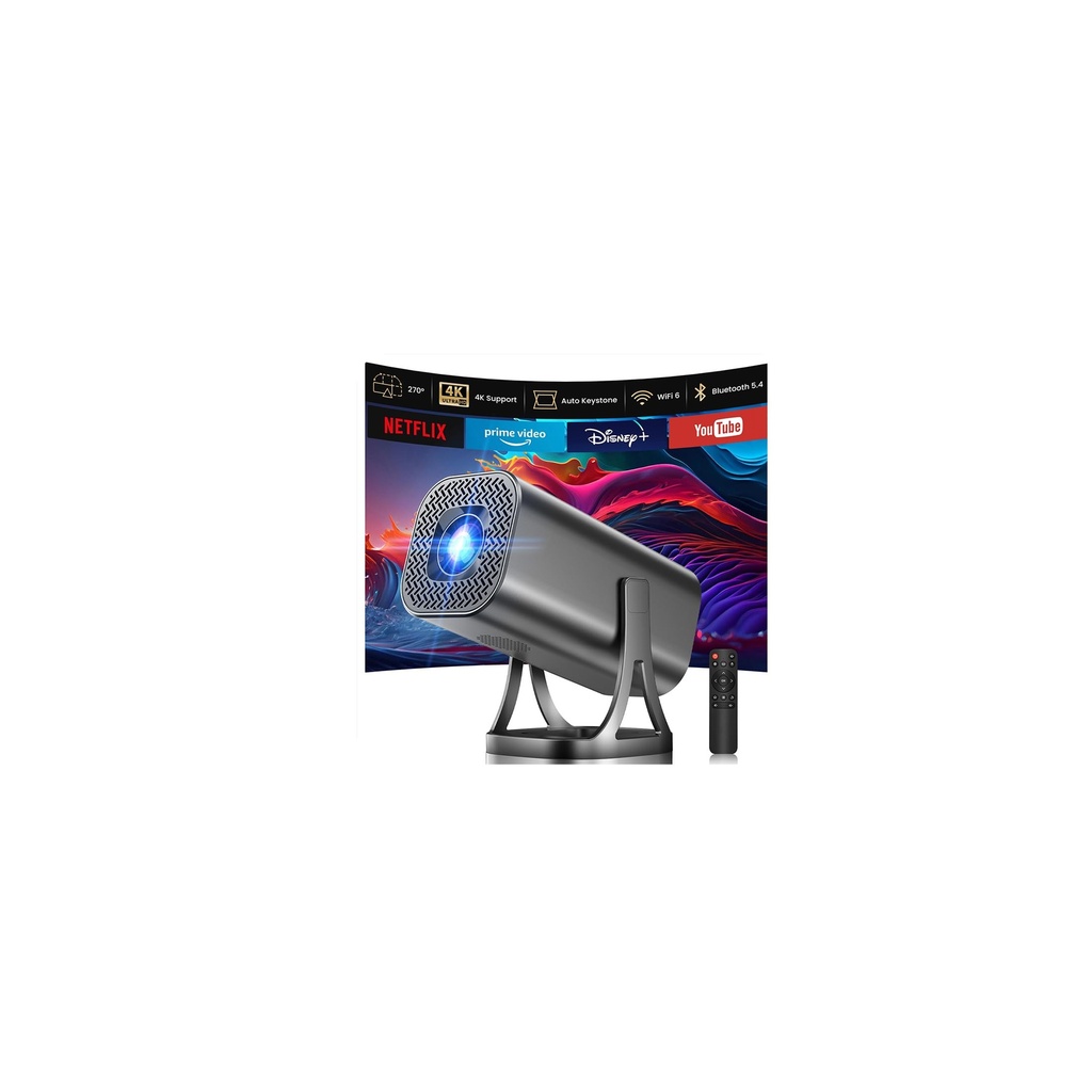 Mini Projector HD 1080P 4K Supported Smart Projectors Auto Keystone & Focus 22000 Lumen 260