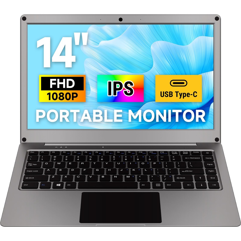 ELECROW Portable Monitor, 14 Inch FHD CrowView Note All-in-One Computer Monitor Lapdock 