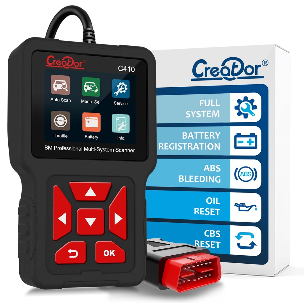 Creator C410 OBD2 Code Reader Fit for BMW and Mini EPB ABS SRS DPF Oil Reset Multi System 